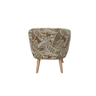 Fauteuil rétro en tissu jacquard motifs floraux DAGOBERT - HELLIN