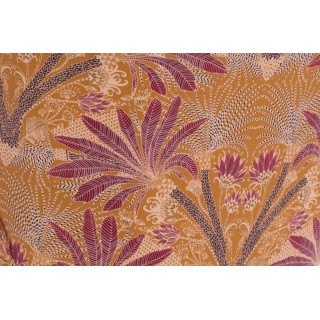 Fauteuil crapaud en tissu orange à motifs RANCHI - HELLIN