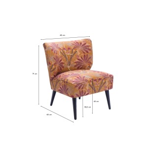 Fauteuil crapaud en tissu orange à motifs RANCHI - HELLIN