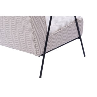 Fauteuil en tissu à chevrons ivoire et gris SINTRA - HELLIN