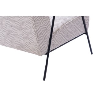 Fauteuil en tissu à carreaux ivoire et gris SINTRA - HELLIN