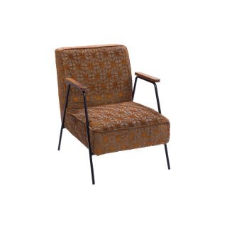 Fauteuil en tissu en relief marron SINTRA - HELLIN