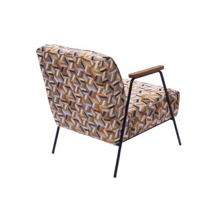Fauteuil en tissu aux motifs géométriques marrons SINTRA - HELLIN