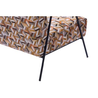 Fauteuil en tissu aux motifs géométriques marrons SINTRA - HELLIN