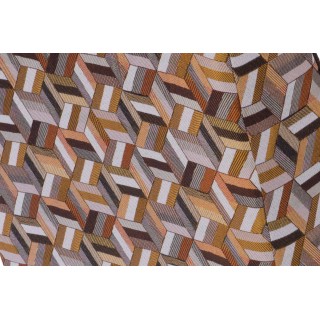 Fauteuil en tissu aux motifs géométriques marrons SINTRA - HELLIN