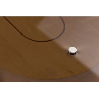 Table basse ovale en bois et verre marron fumé L100 ALBA - HELLIN