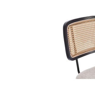 Chaises de salle à manger en cannage et tissu (lot de 2) GLORIA - HELLIN