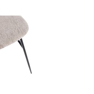 Chaises de salle à manger en cannage et tissu (lot de 2) GLORIA - HELLIN