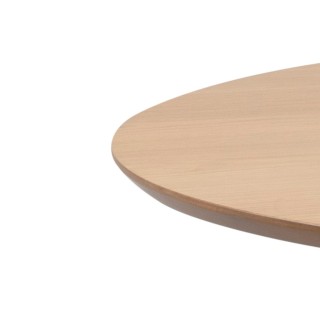 Table ronde en bois chêne/noir D105 + 4 chaises en bois chêne/noir LETA - HELLIN