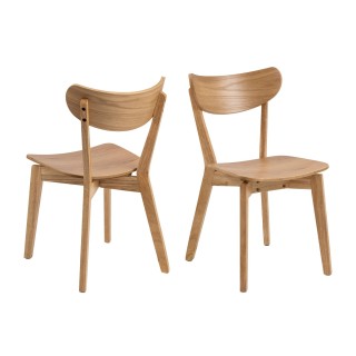 Table à manger ronde avec 4 chaises – Ensemble LETA bois | Hellin