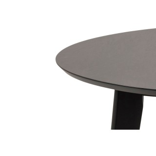 Table ronde en bois noir D105 + 4 chaises en bois noir LETA - HELLIN