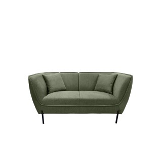 Canapé droit 2 places tissu vert et piétement noir DIJON - HELLIN