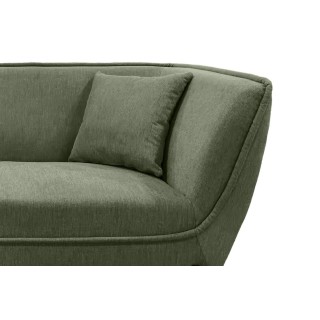 Canapé droit 2 places tissu vert et piétement noir DIJON - HELLIN