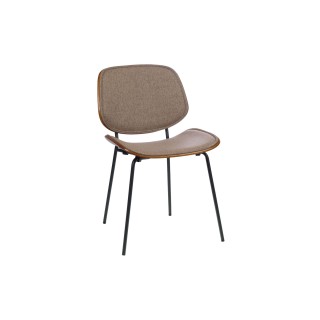 Chaises rétro en noyer et tissu (lot de 2) ELLEA - HELLIN
