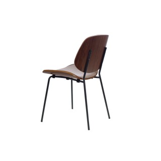 Chaises rétro en noyer et tissu (lot de 2) ELLEA - HELLIN