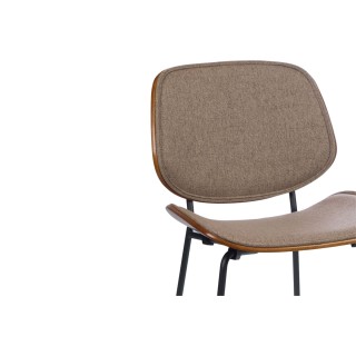 Chaises rétro en noyer et tissu (lot de 2) ELLEA - HELLIN