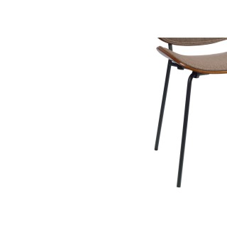 Chaises rétro en noyer et tissu (lot de 2) ELLEA - HELLIN