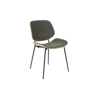 Chaises rétro en chêne et tissu (lot de 2) ELLEA - HELLIN