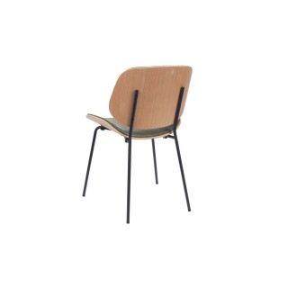 Chaises rétro en chêne et tissu (lot de 2) ELLEA - HELLIN