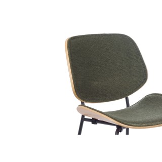 Chaises rétro en chêne et tissu (lot de 2) ELLEA - HELLIN