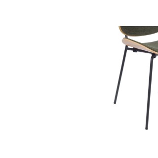 Chaises rétro en chêne et tissu (lot de 2) ELLEA - HELLIN