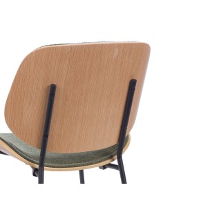 Chaises rétro en chêne et tissu (lot de 2) ELLEA - HELLIN