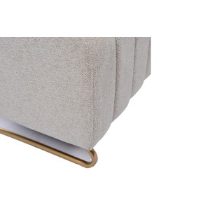 Banc d'entrée 2 places en tissu beige et pieds dorés LILIO - HELLIN