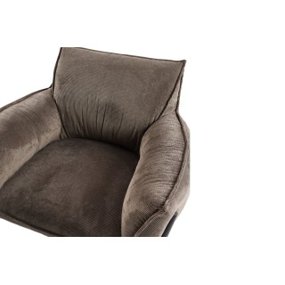 Fauteuil à accoudoirs pieds métal et velours ROXANE - HELLIN