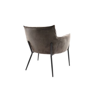 Fauteuil à accoudoirs pieds métal et velours ROXANE - HELLIN