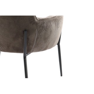 Fauteuil à accoudoirs pieds métal et velours ROXANE - HELLIN