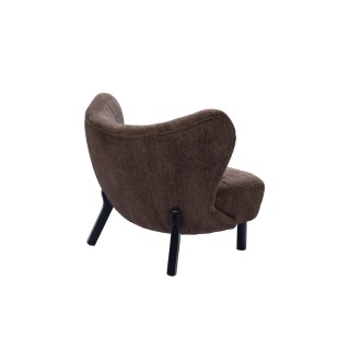 Fauteuil crapaud pieds métal et velours GASPARD - HELLIN