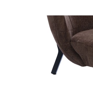 Fauteuil crapaud pieds métal et velours GASPARD - HELLIN