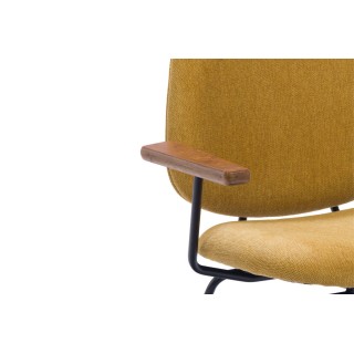 Fauteuil rétro en métal et tissu CASCAIS - HELLIN