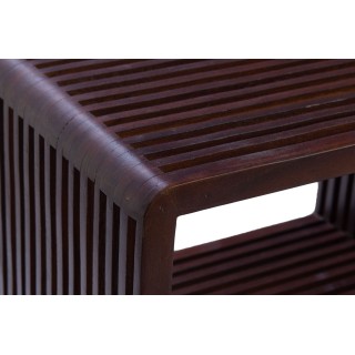 Bibliothèque 6 niches pieds métal en teck recyclé MILAN - HELLIN