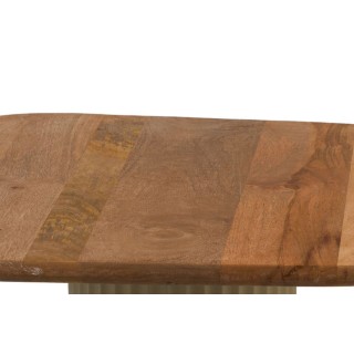 Bouts de canapé en bois d'acacia et métal beige (set de 2) BETH - HELLIN