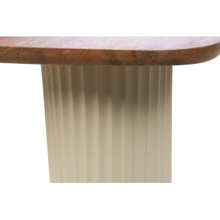 Bouts de canapé en bois d'acacia et métal beige (set de 2) BETH - HELLIN