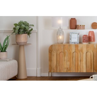 Sellette ronde en céramique et pied central beige D40 CAMILLE - HELLIN