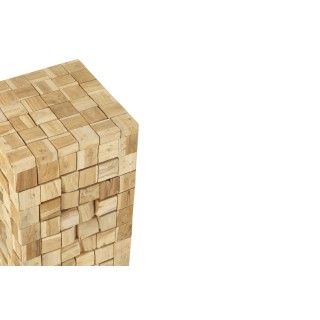 Tabouret table d'appoint carré en teck naturel L30 MOOREA - HELLIN