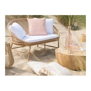 Table basse ronde en manguier naturel CAMILA - HELLIN