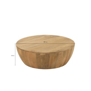 Table basse ronde en manguier naturel CAMILA - HELLIN