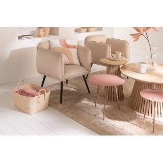 Table basse ronde en bois de manguier VALERIE - HELLIN