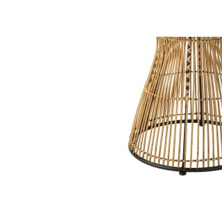 Bout de canapé ethnique en rotin et métal noir ANAYA - HELLIN