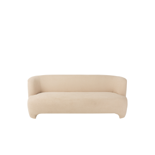 Canapé droit 2/3 personnes en tissu bouclette blanc cassé EDELWEISS - HELLIN