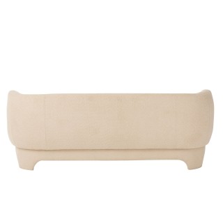 Canapé droit 2/3 personnes en tissu bouclette blanc cassé EDELWEISS - HELLIN