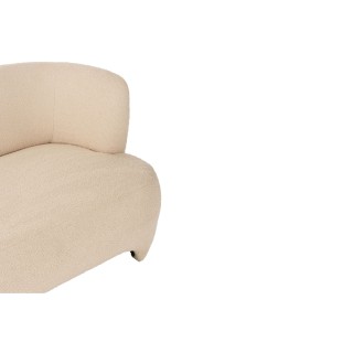 Canapé droit 2/3 personnes en tissu bouclette blanc cassé EDELWEISS - HELLIN