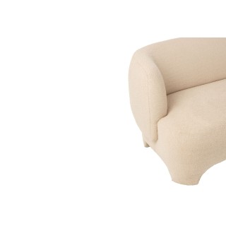 Canapé droit 2/3 personnes en tissu bouclette blanc cassé EDELWEISS - HELLIN