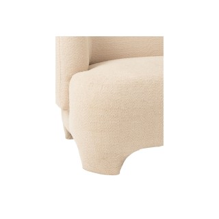 Canapé droit 2/3 personnes en tissu bouclette blanc cassé EDELWEISS - HELLIN