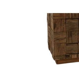 Sellette en bois foncé recyclé H60 ICA - HELLIN