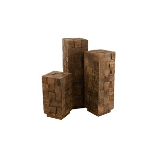 Sellette en bois foncé recyclé H105 ICA - HELLIN