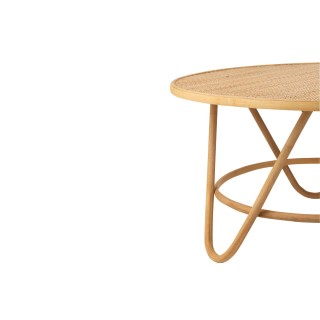 Table basse ronde en rotin naturel D80 TARO - HELLIN